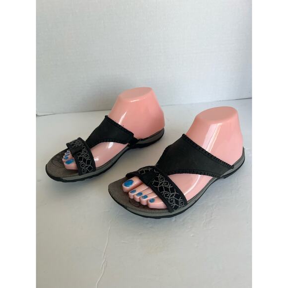 Merrell Black Qform Air Cushion Performance Sandals Strappy Slide Size 8 - Picture 1 of 12